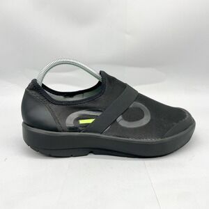 Oofos Mens 9 OOmg Low Black Recovery Shoes Slip On Sneakers Comfort Gym Walking